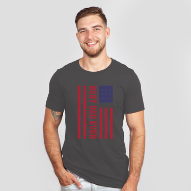 best dad american flag dark gray shirt